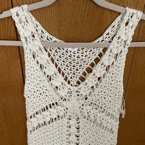 Crochet fringe beach cover up